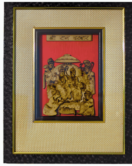 Shree Ram Darbar Laser cut Photo with wooden Frame