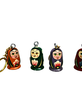 Cute Wooden Doll Key Chain Key Ring