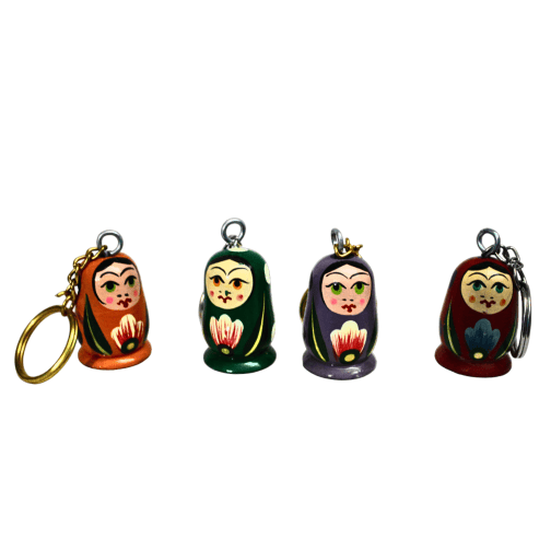 cute key ring chains wooden doll