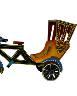 “Artisan-Crafted Wooden Toy Rickshaw: A Journey of Imagination”