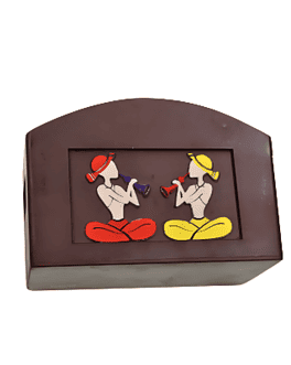 Elegance Meets Tradition: Wooden Rectangular Box in Rich Brown wedding theme