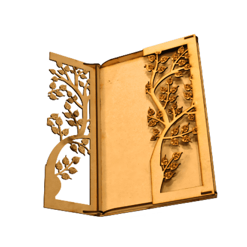 wooden laser-cut card holder