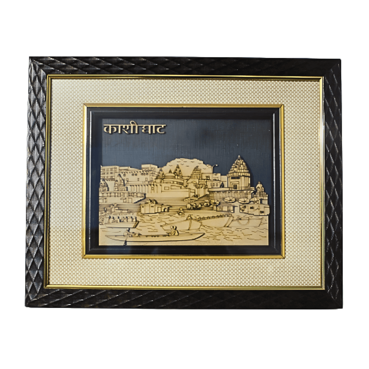 kashi ghat scene laser cutting wooden frame