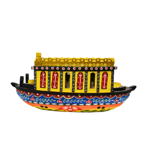 wooden houseboat
