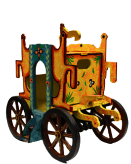 Miniature Wooden Rath Palki/Baggi – A Royal Heritage Preserved