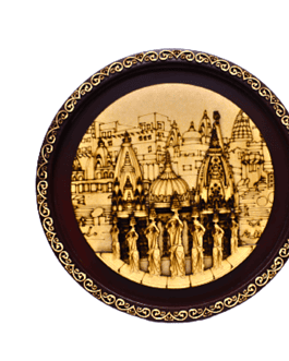 Divine Aura: Kashi Vishwanath Temple Wooden Frame