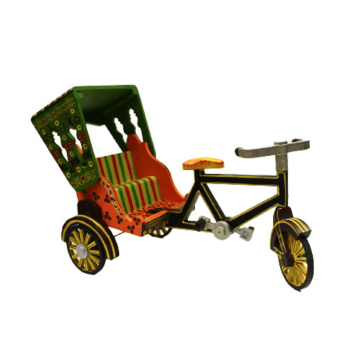 wooden indian toy rikshaw
